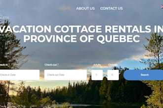design a hotel booking website and vacation rental website with booking system