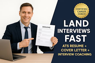 write an ats resume, cover letter, and prep you for job interviews