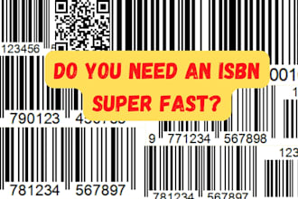 assign to your book isbn number and barcode from a usa,uk,etc publishing company