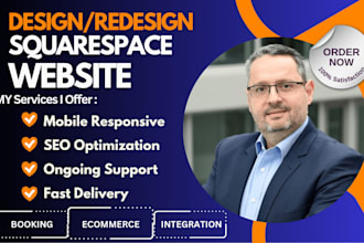 design, redesign squarespace website or build squarespace website development