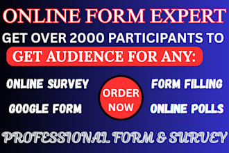 distribute 1000 respondents to fill online survey forms and polls