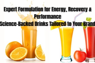 formulate energy drinks, recovery formulas, performance boosters, protein shakes