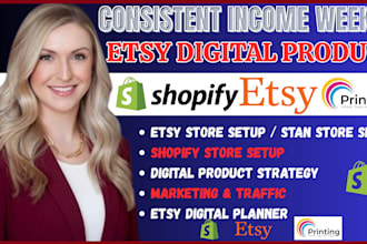 setup etsy digital planner shopify 7 figure digital product stan store marketing