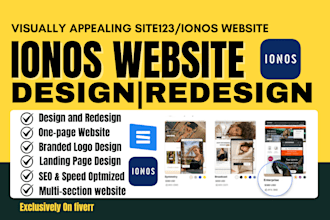 build ionos site123 godaddy wix onepage website landing page design redesign