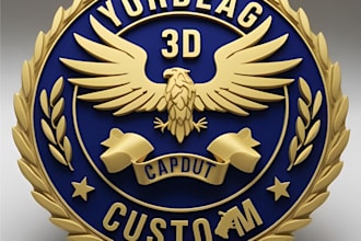 make custom 3d badges, 3d emblem for cnc and 3d printing