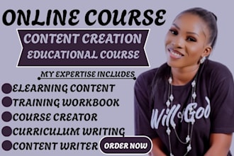 elearning training workbook, course creator, online curriculum, content writing
