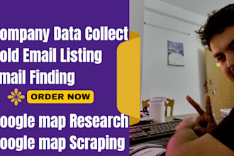 do company data collect, email listing, googlemap research and scraping