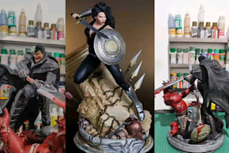 3d print and paint action figure miniature painting diorama figurine anime paint