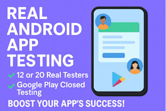 provide real 12 testers or 15 testers for google play console closed testing
