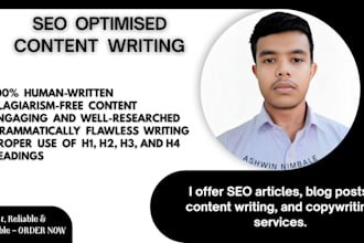 do SEO article writing, blog post writing or content writing, copywriting