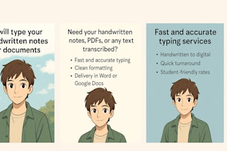 hey I am a student with typing skills, offering simple and affordable typing