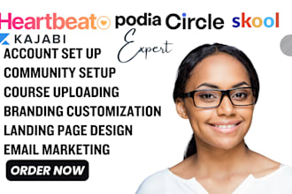 setup heartbeat chat, mighty networks online community skool podia online course