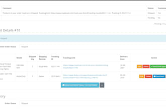 custom ecommerce shipping store order fulfillment tracking shipment status bot