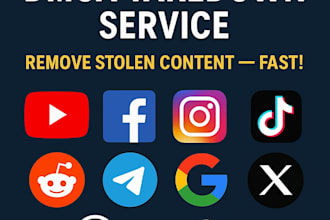 remove delete reddit youtube instagram facebook tiktok telegram etc under dmca