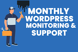provide monthly wordpress websites maintenance, help and support