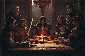 do the best dnd party art illustration
