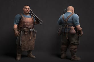 do 3d realistic character, game asset, stylized character, 3d rigging, ue5 model