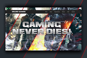 build responsive gaming website, sport tournament platform or arcade game web