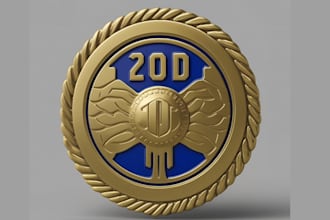 3d bas relief, 3d badge, emblem, mascot, 3d logo engraving, engraving cnc design