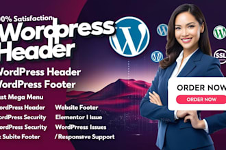 fix wp header menu footer SSL elementor pro and responsive layout