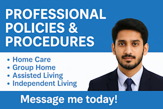 write policies and procedures for home care and assisted living agencies