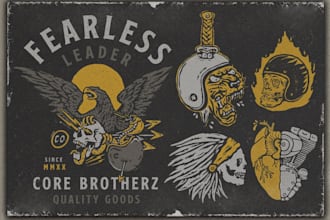 create vintage t shirt design for your brand and apparel