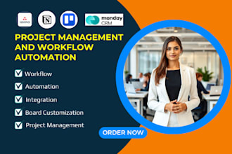 setup CRM system, monday crm, clickup, asana, trello, notion templates, make com