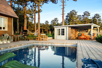 design home garden, landscape, outdoor backyard pool, frontyard, patio rendering