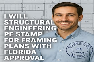 structural engineering pe stamp for framing plans with florida permits approval