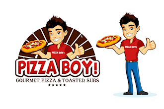 design fresh creative pizza boy logo
