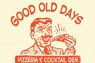 create unique pizzeria speakeasy bar logo