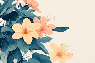 draw your flowers fruits and botanical plants for you