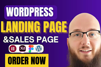 build wordpress landing page design, squeeze page, sales page, or sales funnel