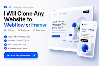 clone, duplicate, develop website to framer website webflow website, fix framer
