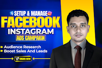 setup facebook ads campaign,instagram ads,meta ads manager for lead and sales