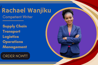 write on supply chain, transport, logistics, and operations management
