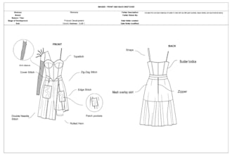 create a professional tech pack for your fashion product