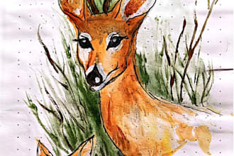 create  nature based book illustration or any kind sketches