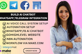develop ai chatbot whatsapp ai chatbot, telegram facebook ai chatbot integration