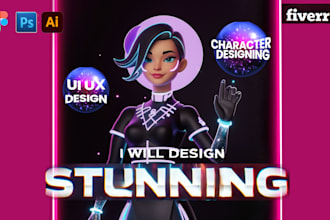 design professional 2d game UI and unique character sprites