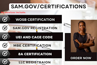 do sam gov registration, uei, cage code application wosb, 8a, mbe certification