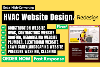 build contractor, construction, hvac, roofing, remodeling, plumbing website