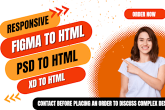 convert responsive PSD to HTML, xd to HTML, figma to HTML CSS using bootstrap 5