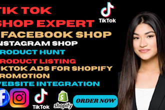 create and fix tiktok shop, instagram and facebook shop, product dropshipping