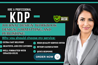 do kdp journal, workbook, book design, formatting, publishing