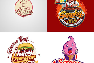 do modern restaurant, pizza, bbq, burger, drink, catering, food logo design