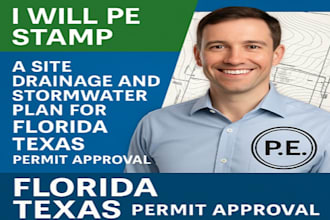 pe stamp a site drainage and stormwater plan for florida texas permits approval