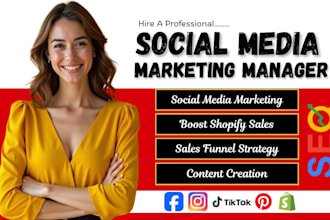 shopify social media marketing manager instagram tiktok shop dropshipping store