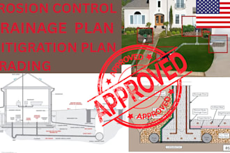 make erosion control, grading, and drainage plans mitigration plans  in autocad
