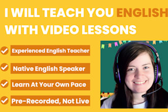teach you english with prerecorded video lessons